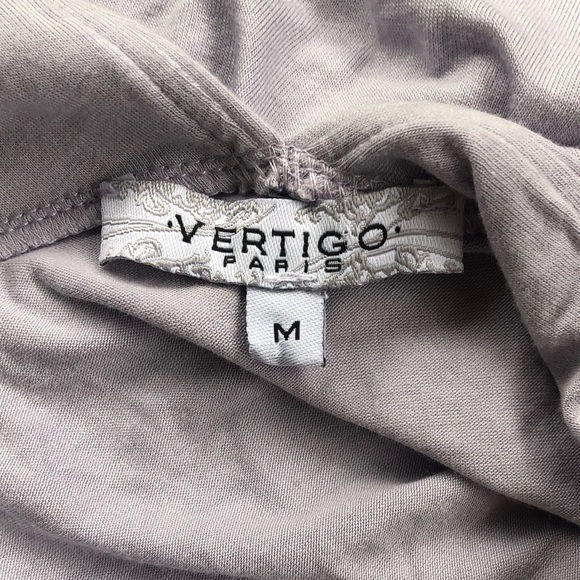 Vertigo Sleeveless Sexy V-Neck Gray & Silver Top Size M - Picture 6 of 8